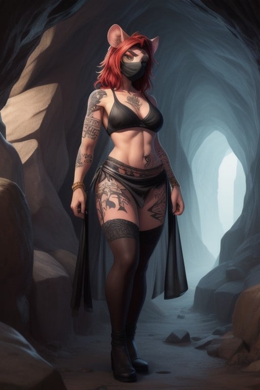 Tattoo, Show Stomach, Cave Furry AI Porn