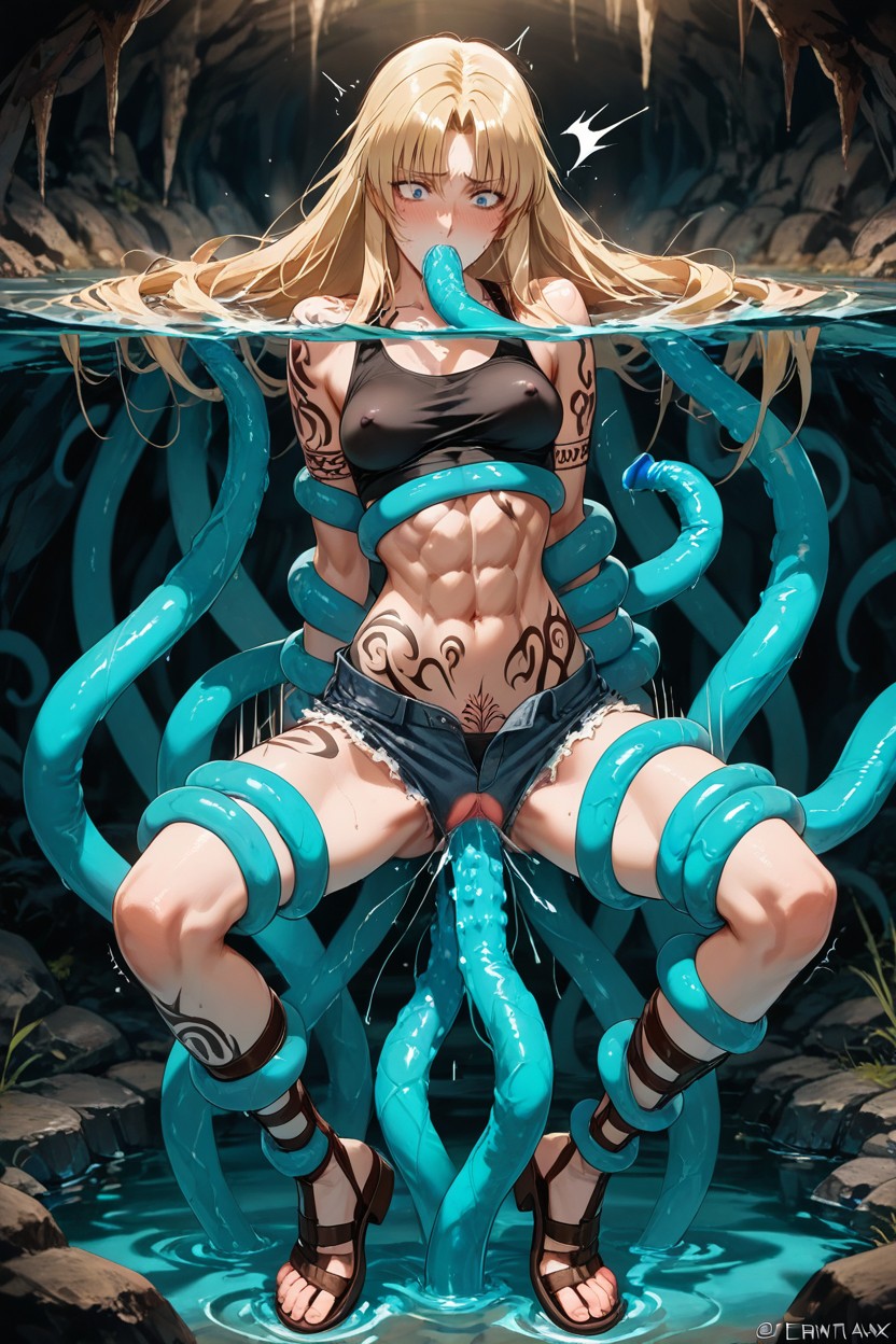 Shocked, Masterfully Elegant And Dynamic Linework, Skinny Hentai AI Porn