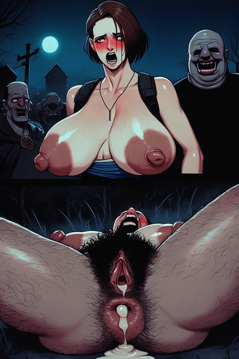 Full Pubic Bush, Excessive Pubic Hair, Woman Surprised By Size Of Saggy Balls AI Porn