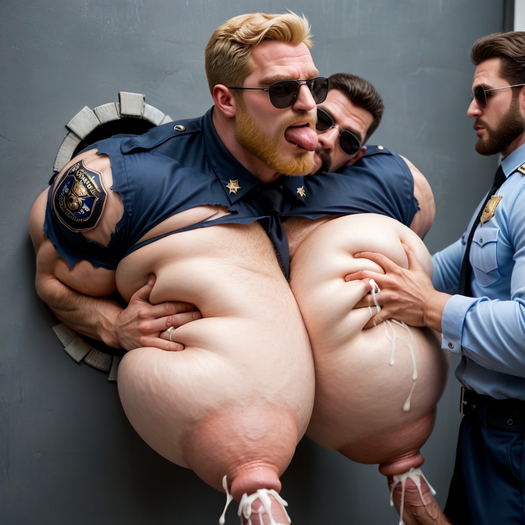 Torn Clothes, Gigantic, Sunglasses AI Gay Porn