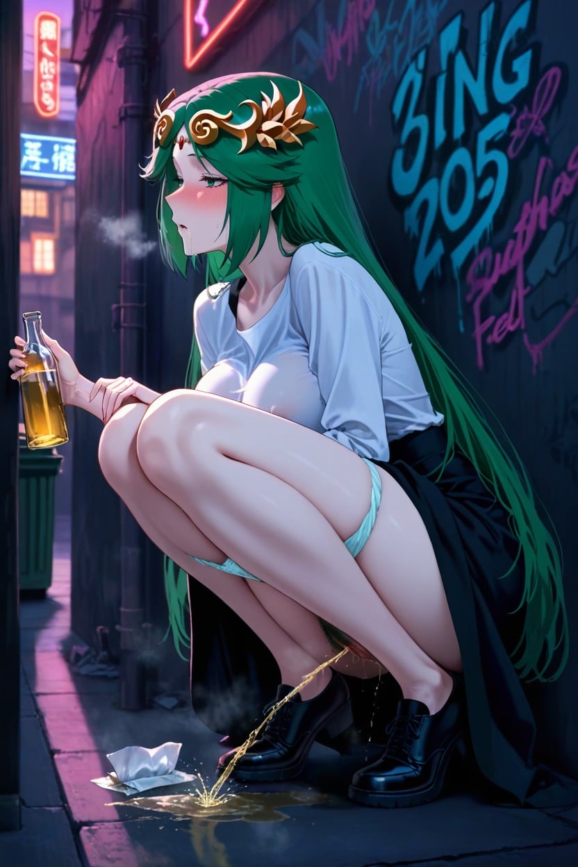 Urine Stain On Panties, Embarrassing, Peeing Hentai AI Porn