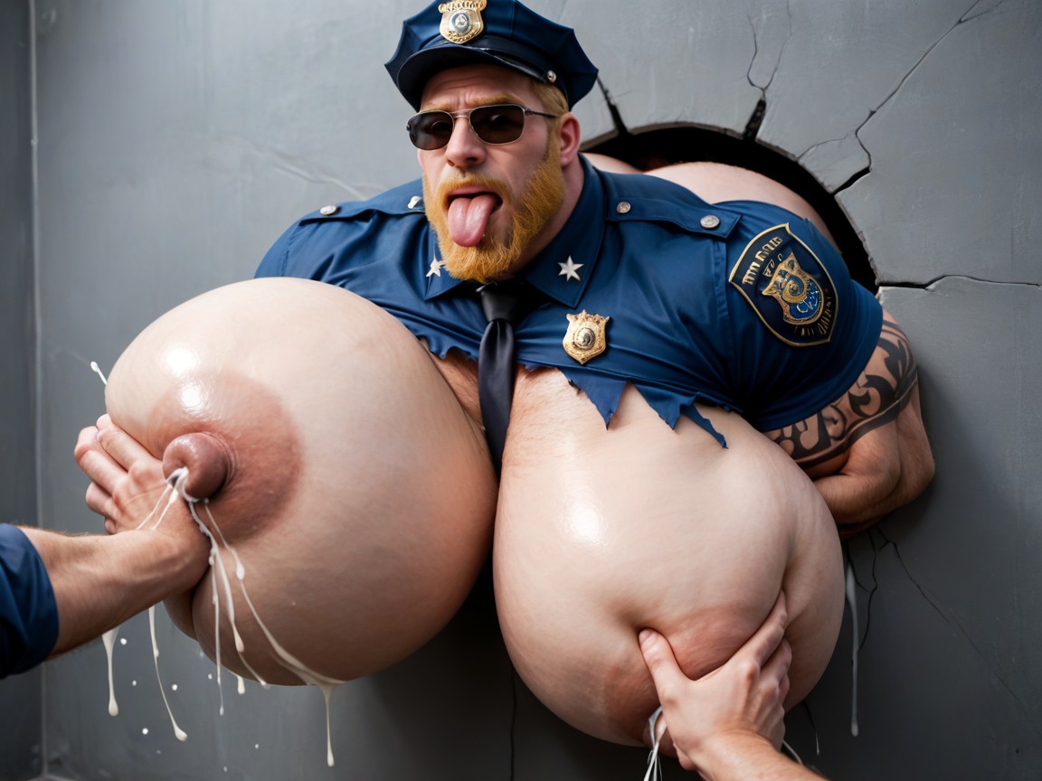 Manmassive Muscles, Police Costume, Male Only AI Gay Porn