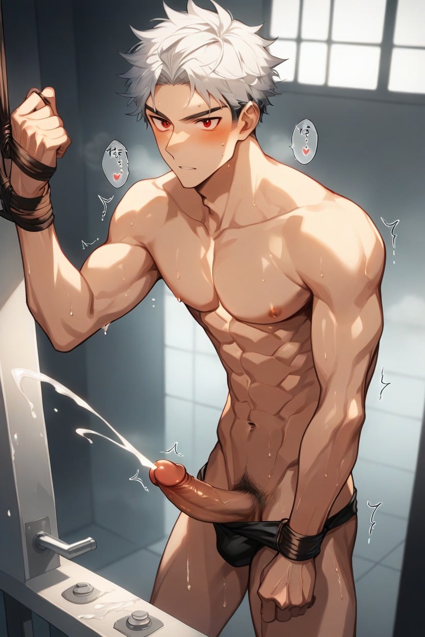Red Eyes, Ash Hair, Motion Lines AI Gay Porn