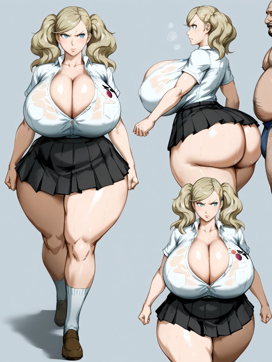 Twintails, Ann Takamaki From Persona, Wasp Waist AI Porn