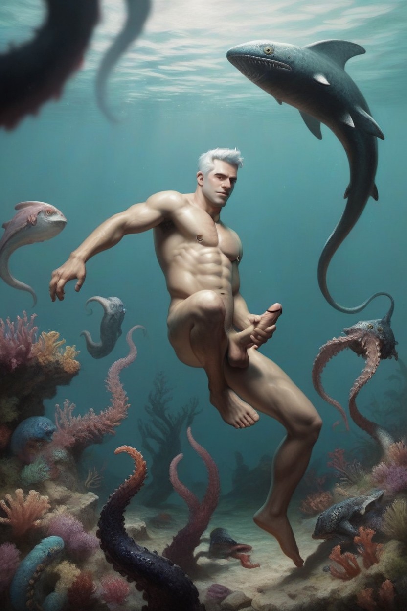 Sunken Ship, Surreal Atmosphere, Pale Skin AI Gay Porn