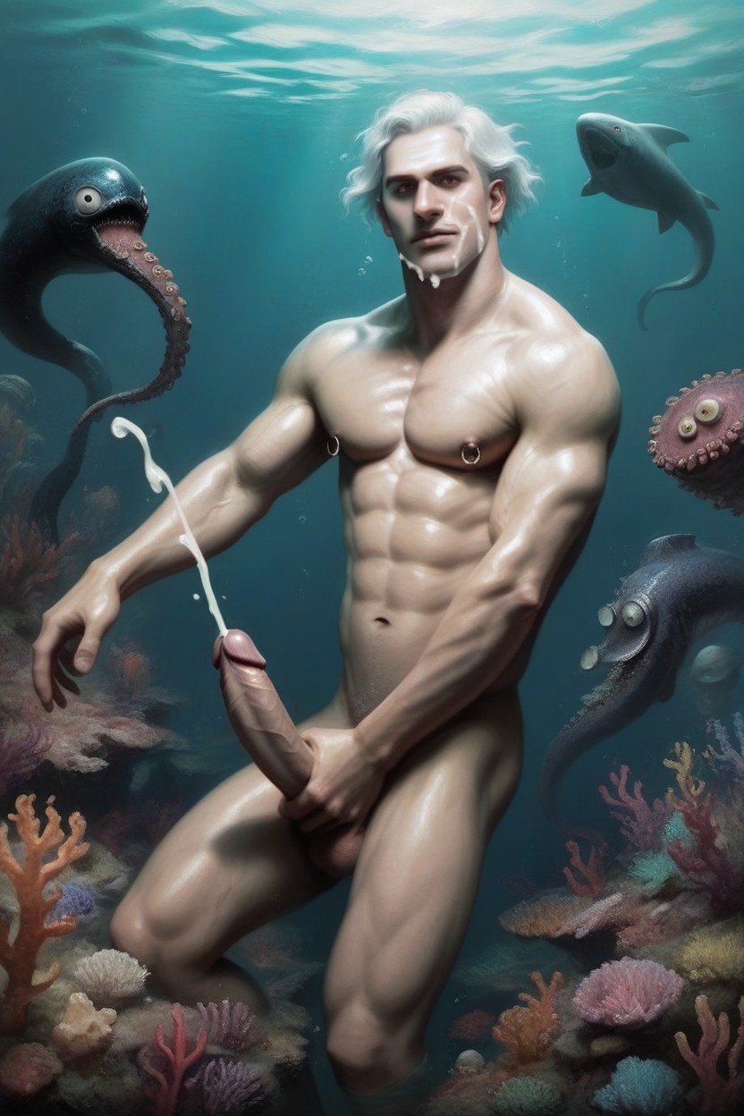 Flotsam, Dynamic Pose, Show Him In A Swimming Stance AI Gay Porn