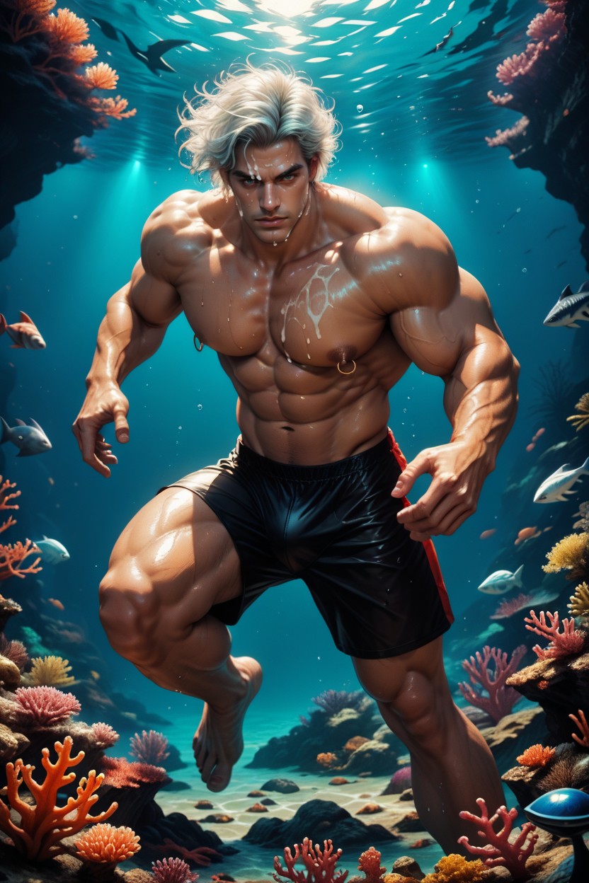 Dramatic Lighting, Random Pose, Cumshot AI Gay Porn