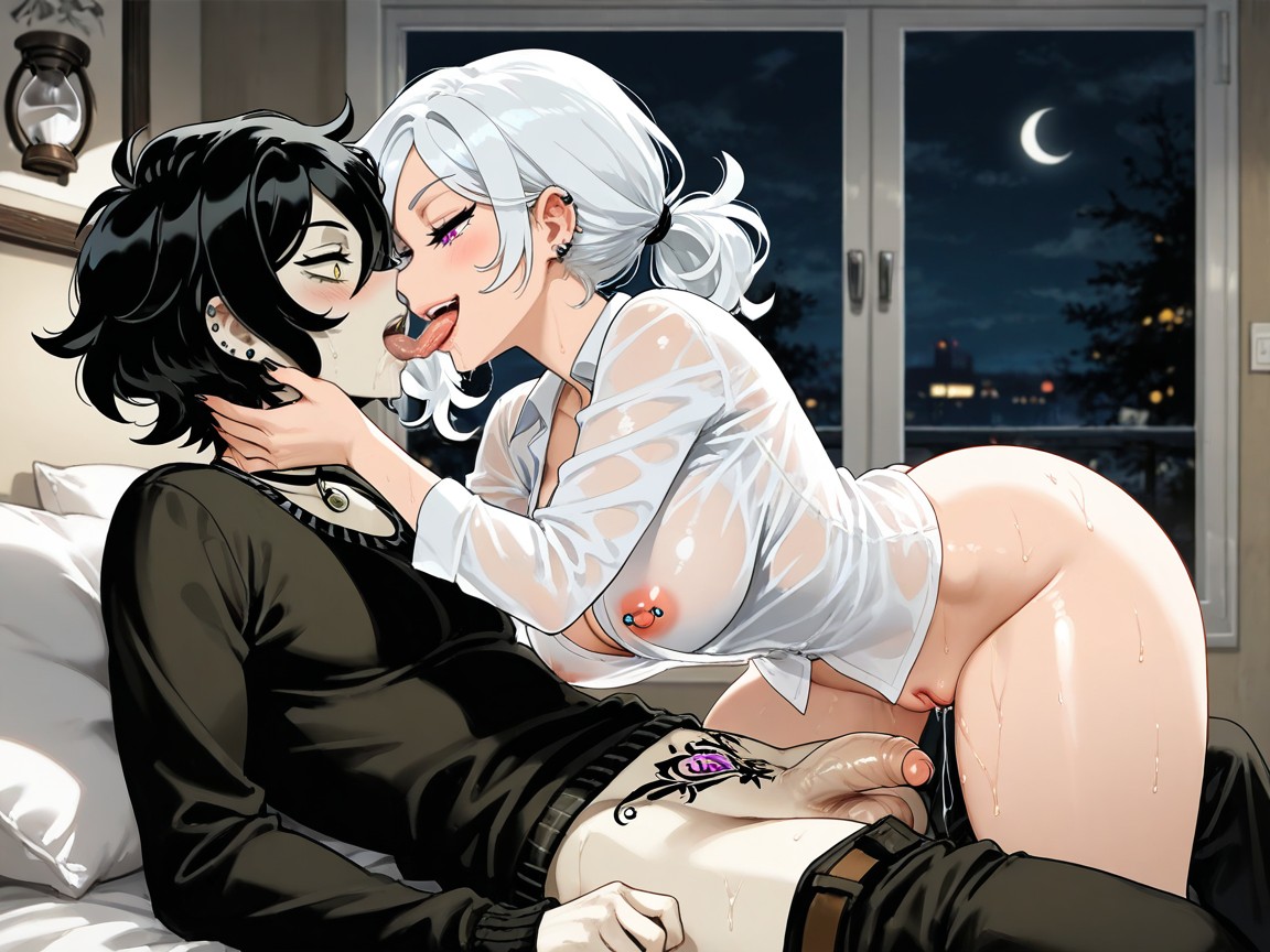 Bed, Duo, Stolen Kiss Hentai IA
