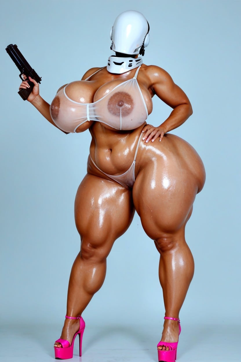 Bimbo Body, Giant Insane Massive Gigantic Breasts, The Body Is Wet AI Porn