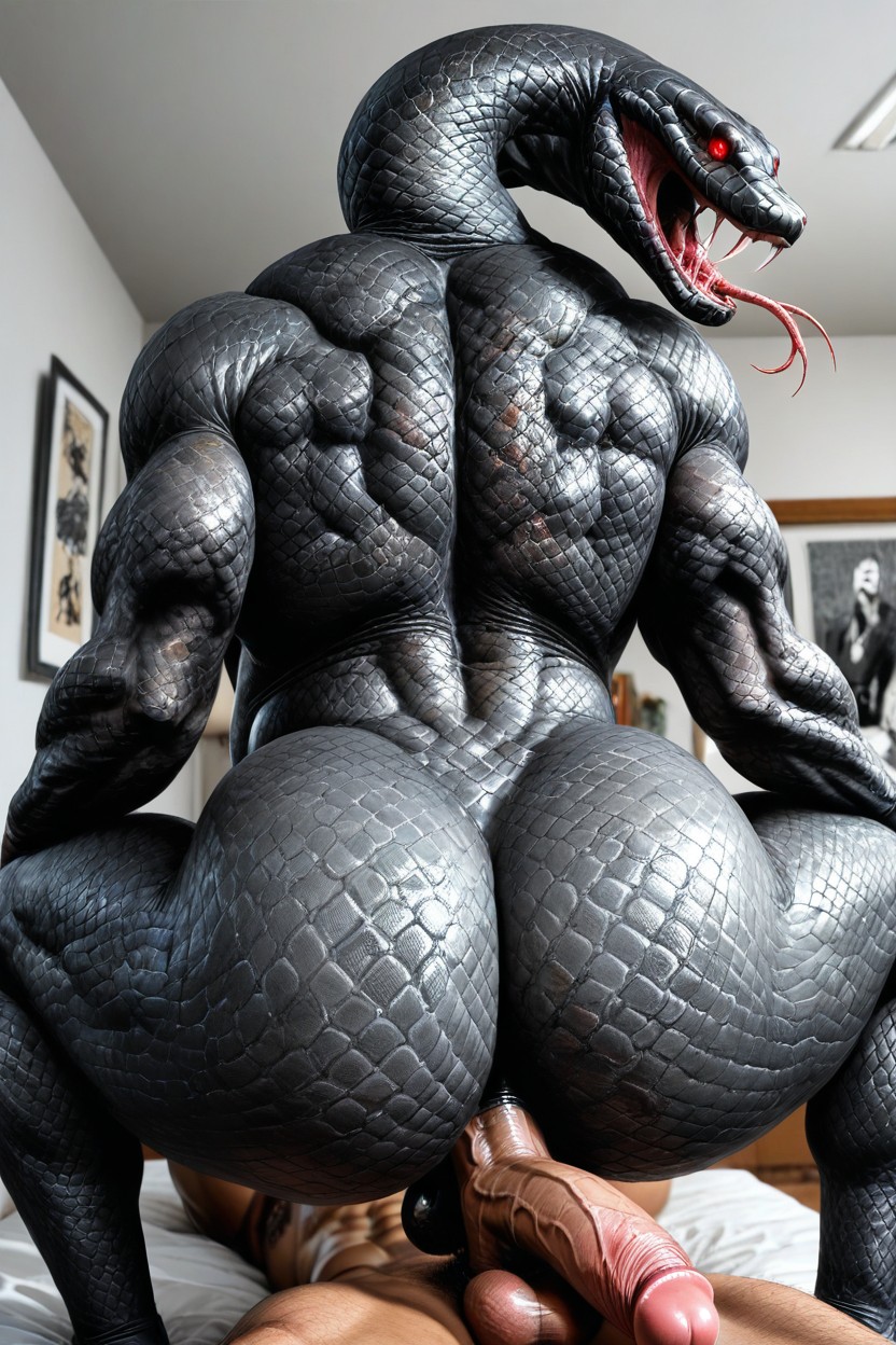 Snake Fucked By The Snake, Males Only, Creepy AI Gay Porn