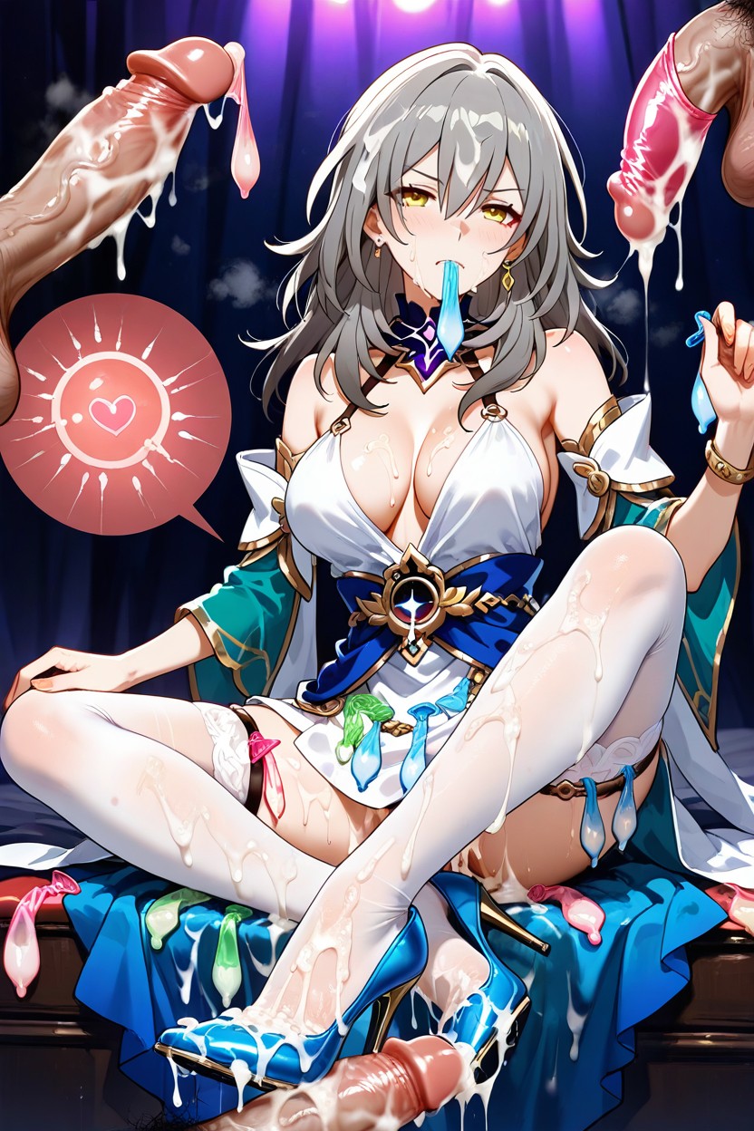 Cum On Penis, Cum On Face, Medium Ass Hentai AI Porn