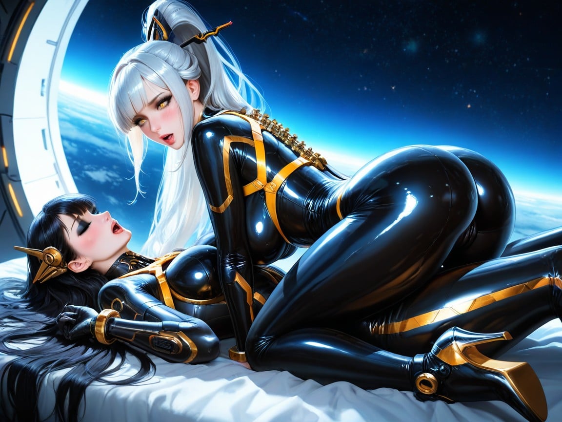 Tachy From Stellar Blade, Skinny, Eve Is A Korean Woman With Silver Hair Hentai AI Porn