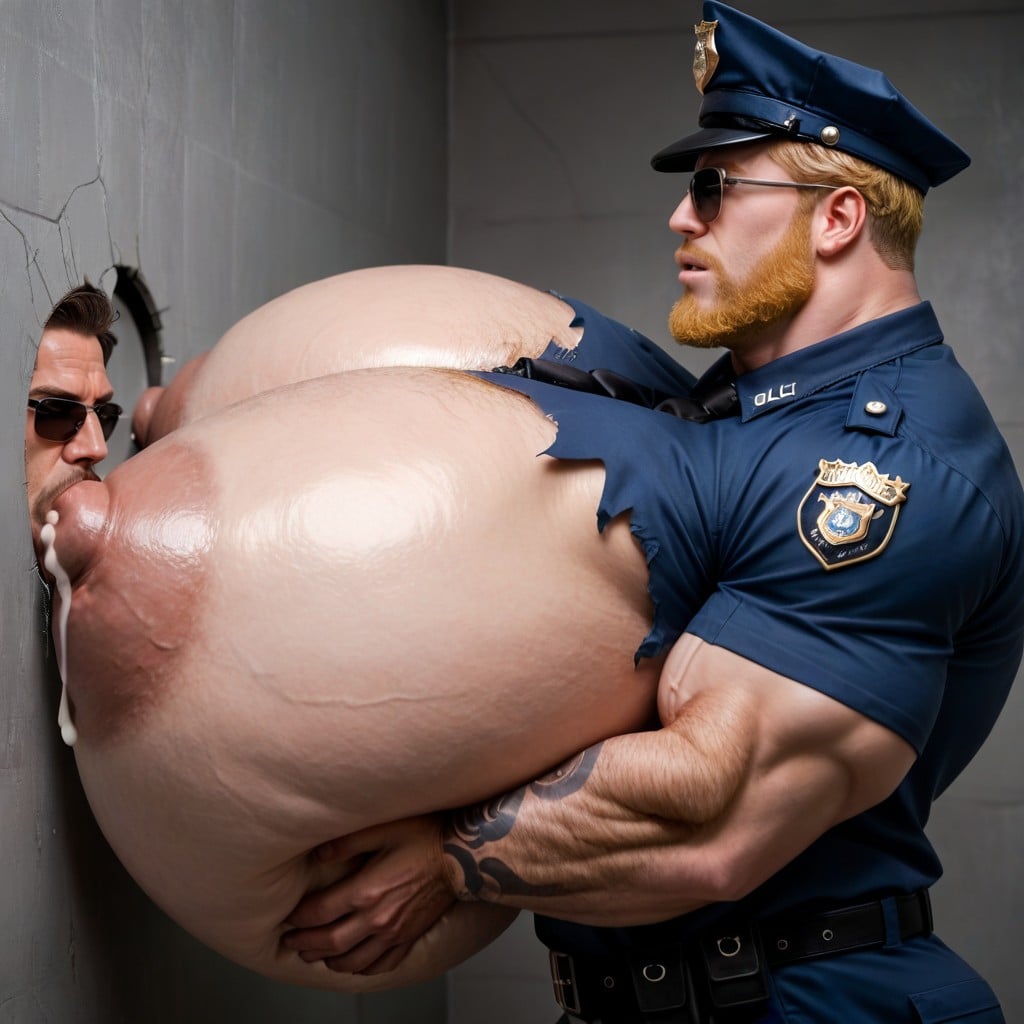 Tightly Stuck In Wall, Orgasm, Massive Arms AI Gay Porn