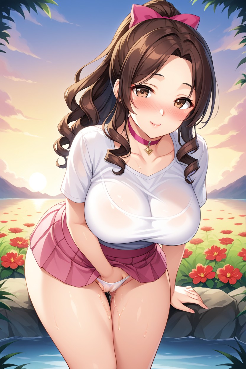 Mini Skirt, Beautiful Face, Pussy Juice Hentai AI Porn