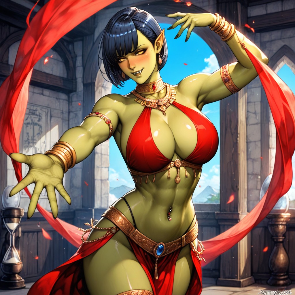Midday, Female Orc, Navel Piercing Hentai AI Porn