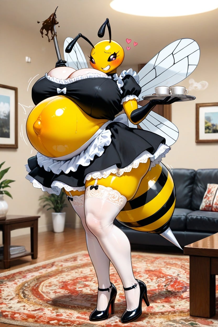 French Maid Is Cleaning, Modelando, Extremely Heavily Pregnant Porno IA