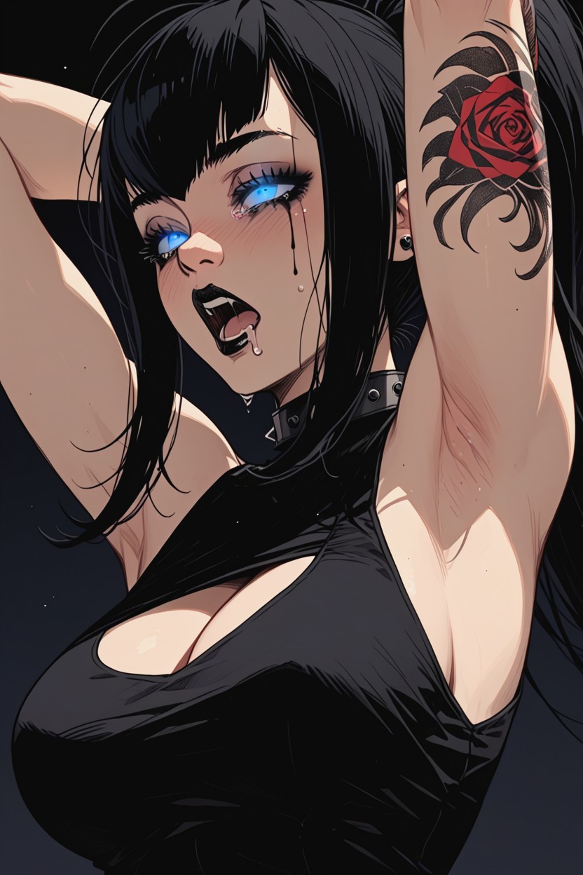 Piercings, Armband, Tight Dress Hentai IA