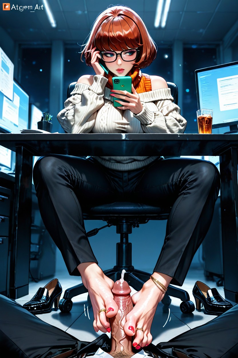 Goth Office Slut, Other Foot Teasing Balls, Face In View Hentai AI Porn