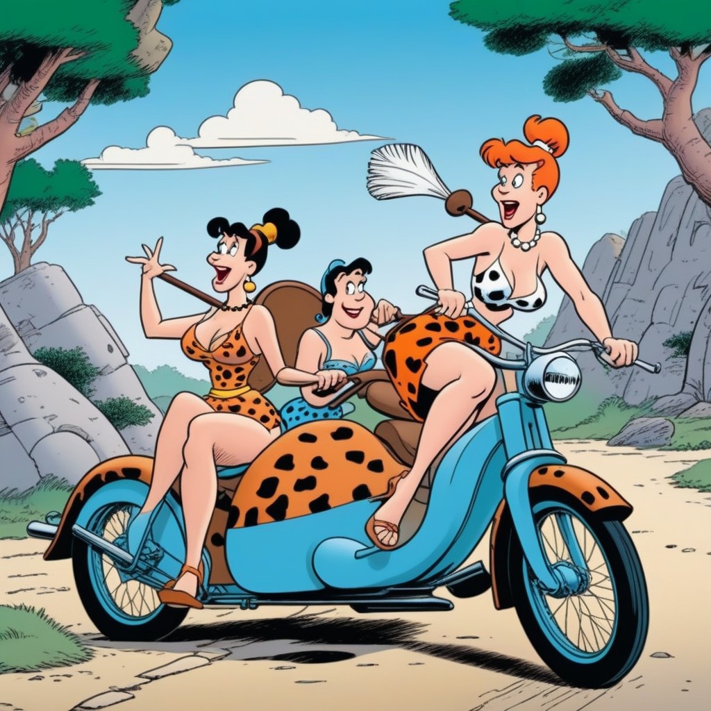 25+, The Flintstones Comic Art Style, Fairy Tale About The Flintstones AI黃片