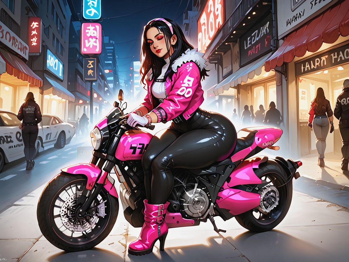 Jacket, Pale Tan Skin, Headlight Glow Porno latina IA
