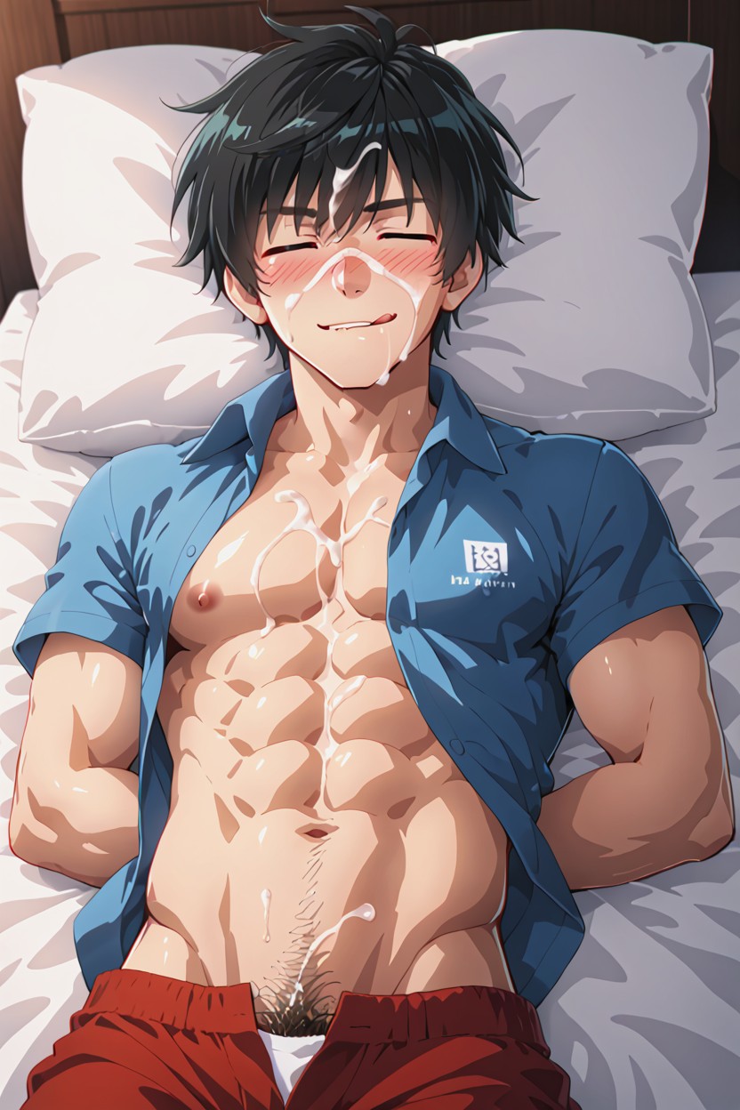 Front View, Biting Lip, Smiling Mouth Open AI Gay Porn