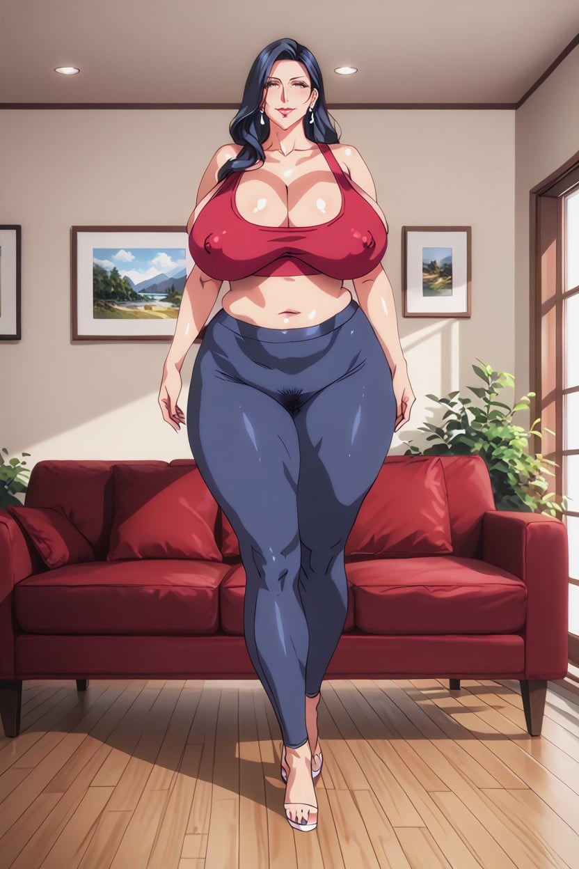 Crop Top, Sexy Thighs, Fit Breast MILF AI Porn