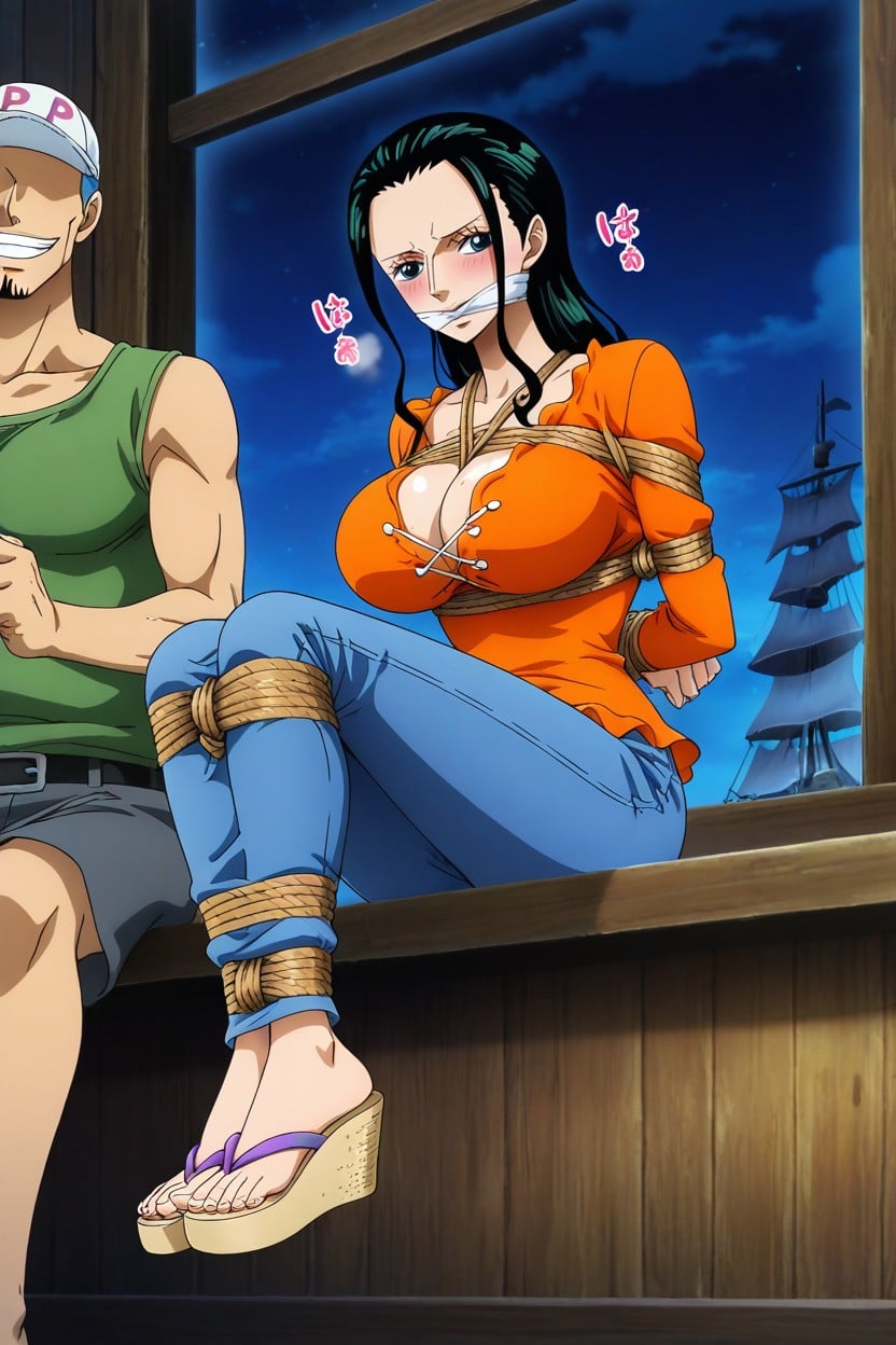 Night, Cleave Gagged, Legs Crossed Hentai AI Porn