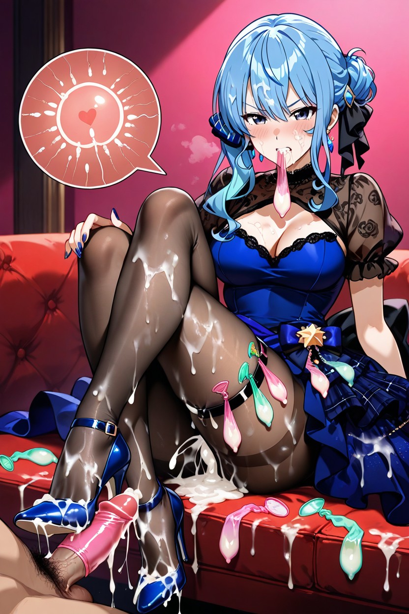 Cum On Clothes Huge Amount Of Cum, Clothes Covered On Semen, Sitting Hentai AI Porn