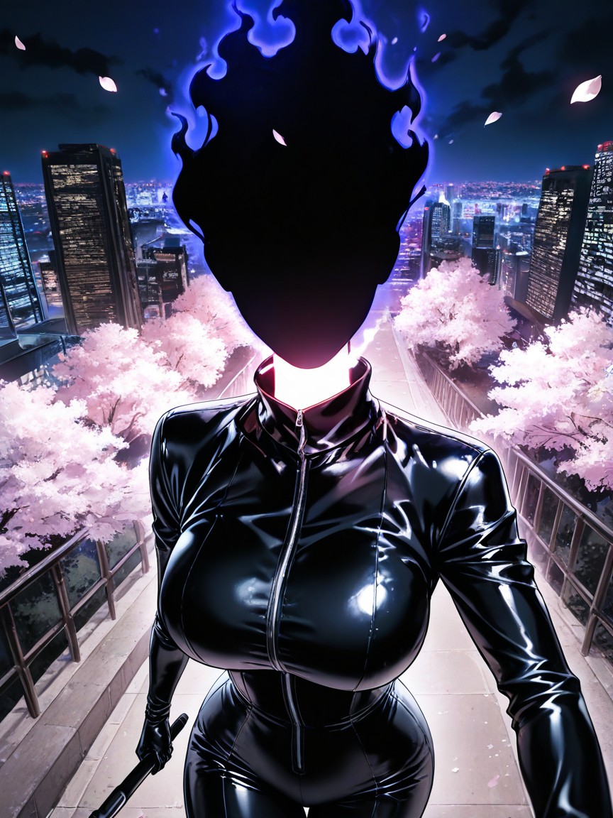 And Mystery, Wearing A Sleek Black Leather Catsuit, No Helmet Hentai AI Porn