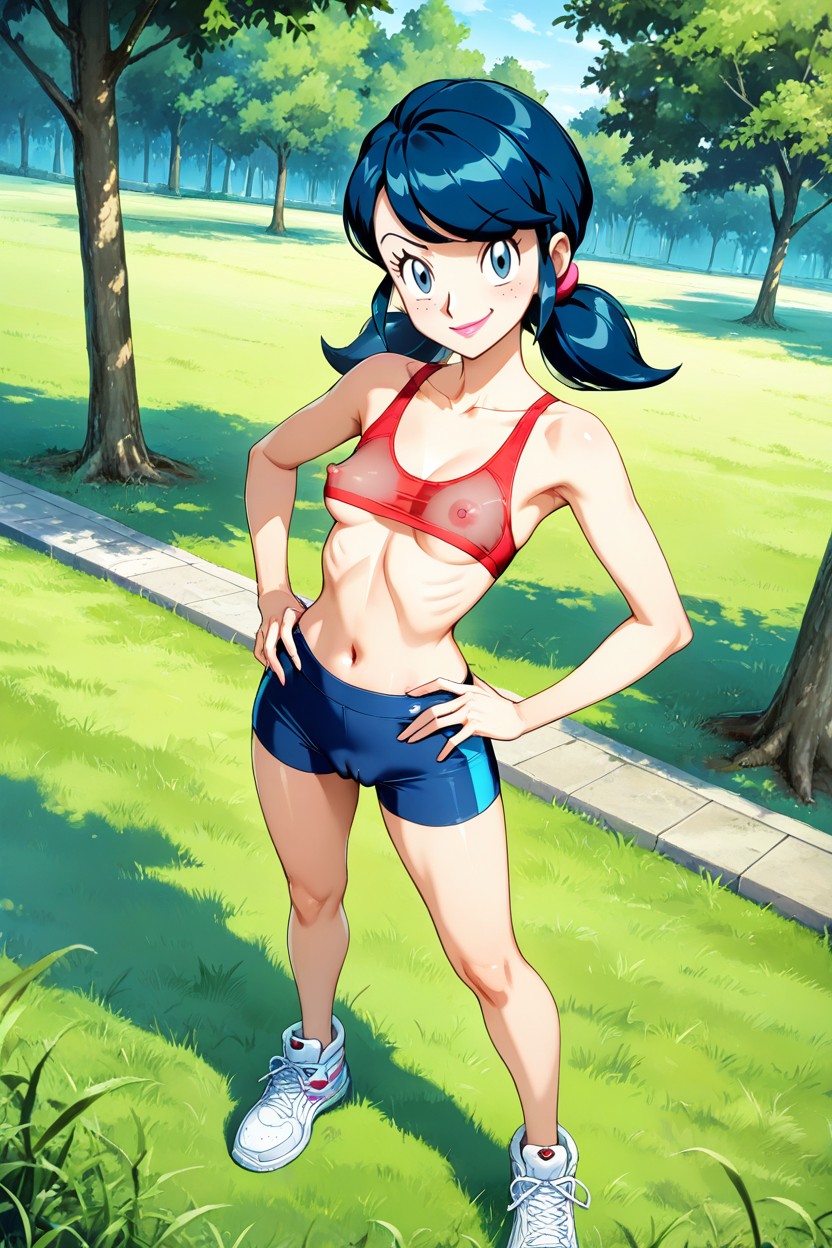 Pokmon Art Style, Red Sports Bra, Accurate Anatomy Hentai AI Porn