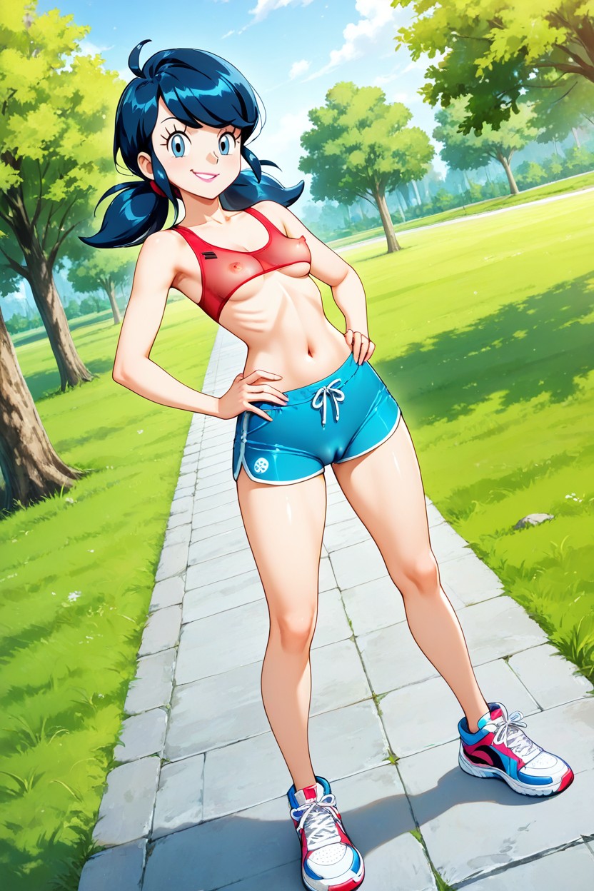 Perfect Hourglass Figure, Hands On Hips, Front View Hentai AI Porn
