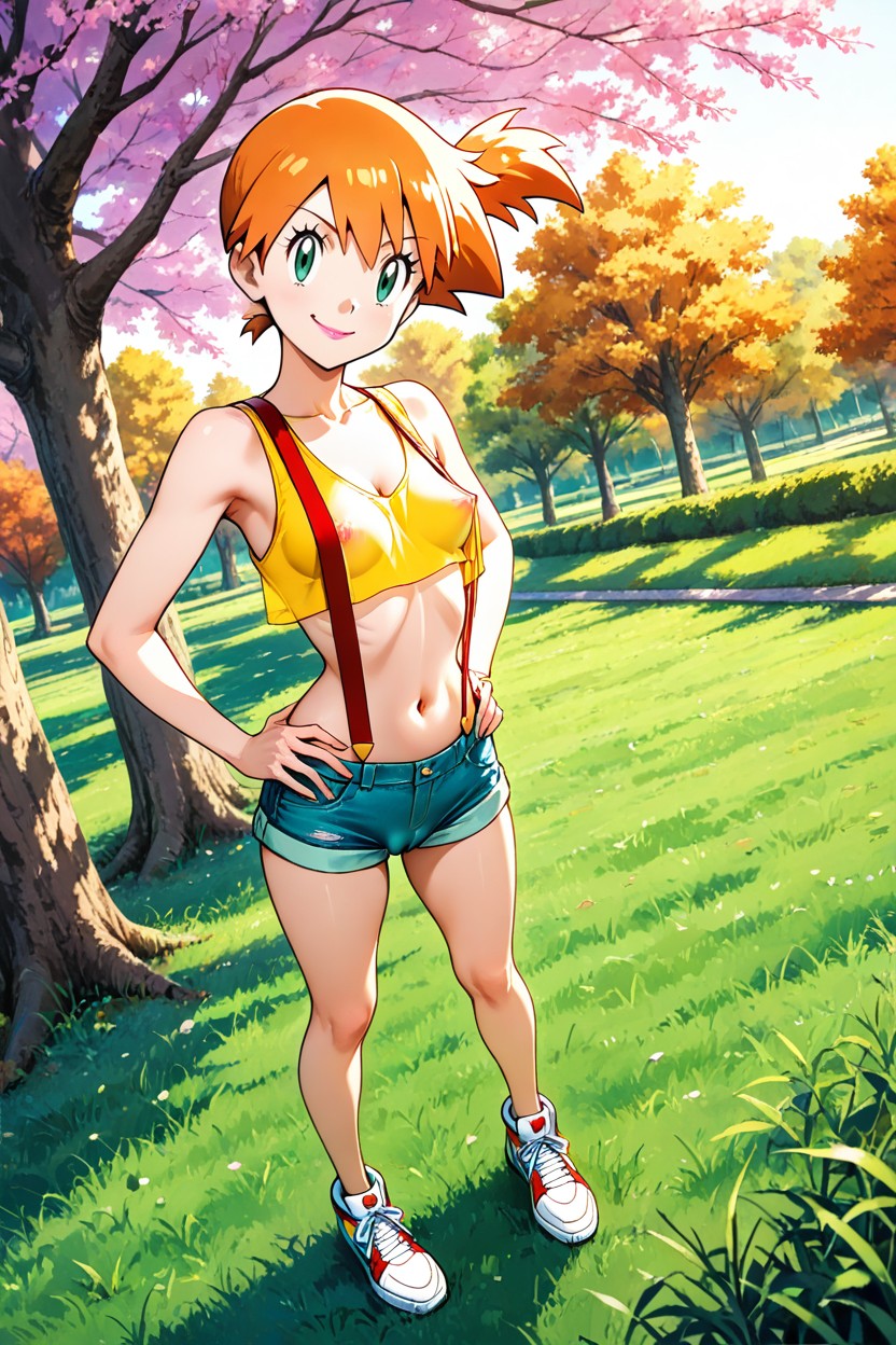 Skinnybody, Full Vibrant Color, Grass Hentai AI Porn