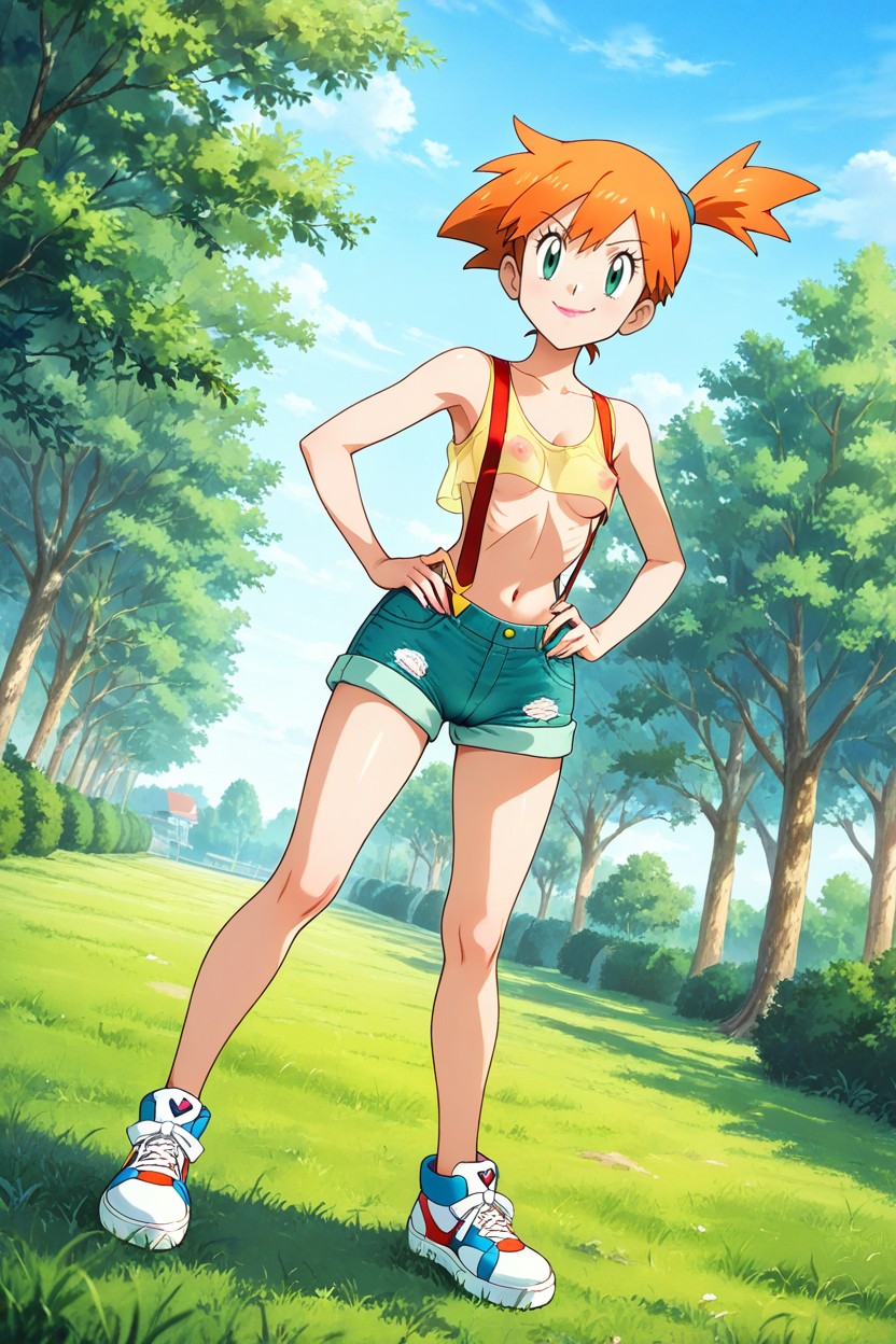 Standing, Highly Detailed Sneakers, Hands On Hips Hentai AI Porn