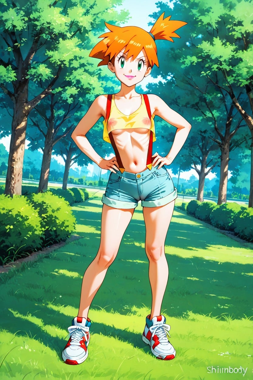 Highly Detailed Sneakers, Erect Nipples, Smug Expression Hentai AI Porn