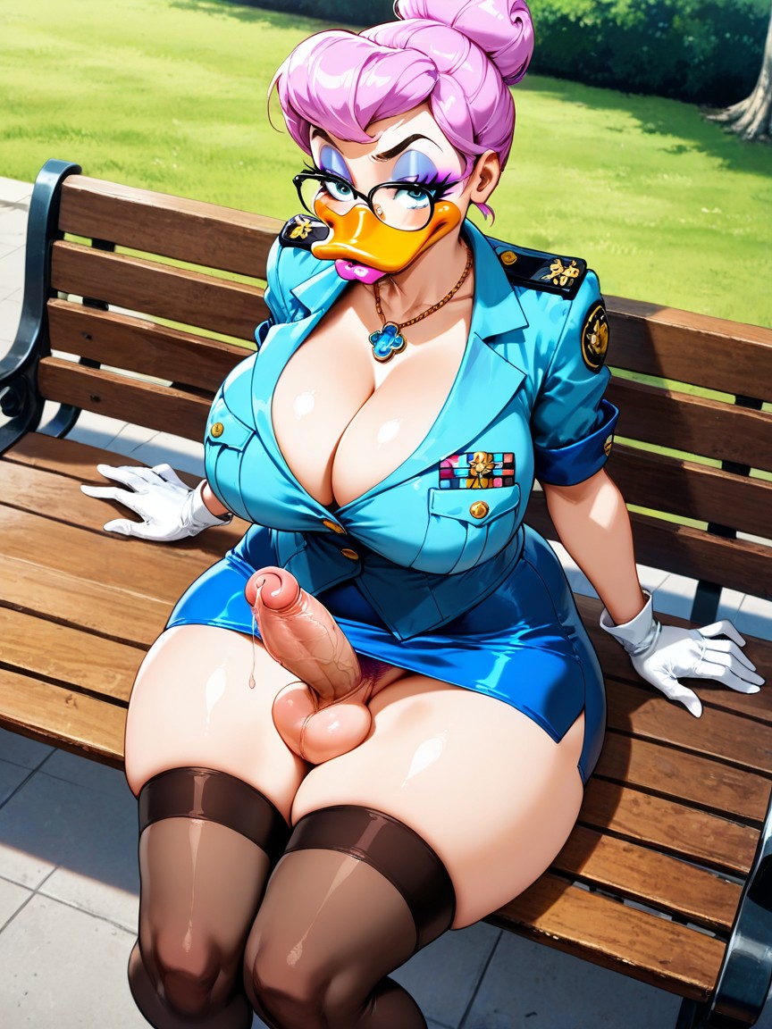 Mini Skirt, Glasses, Hair Bun Hentai AI Porn