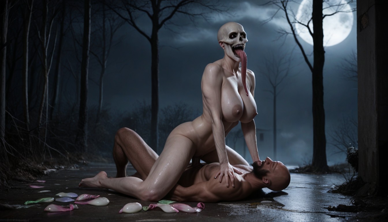 Tall Grey Alien Women, Breast Expansion, Pale Skin AI 포르노