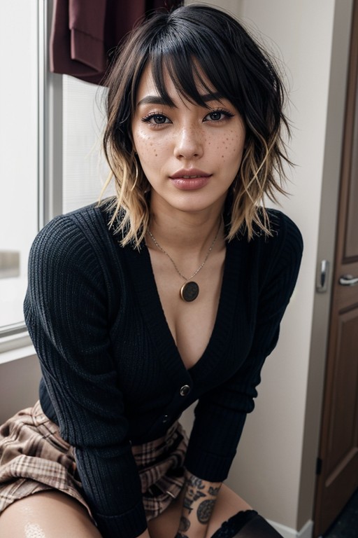 Long Neck, Fluffy Bangs, Cosplay AI Porn