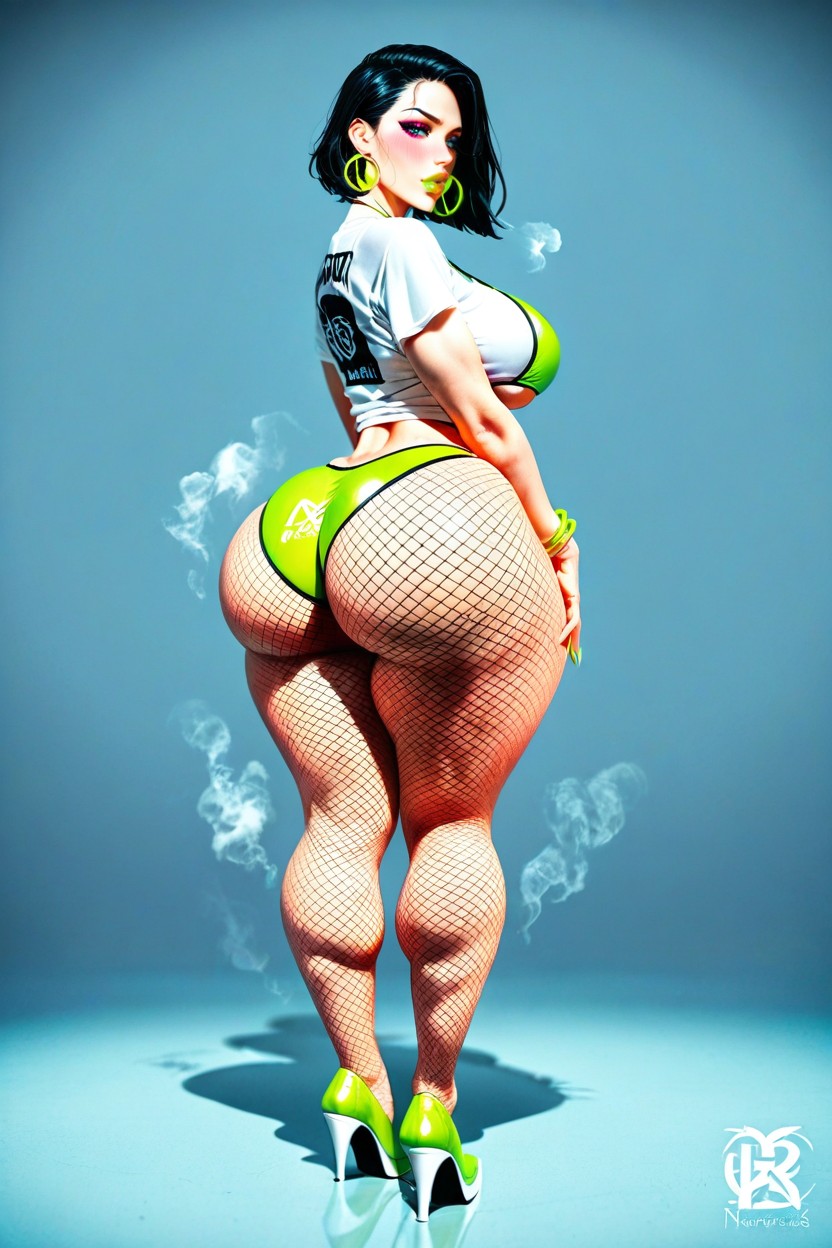 Bubble Butt, Full Lips, Bikini Neon Lime Porno IA