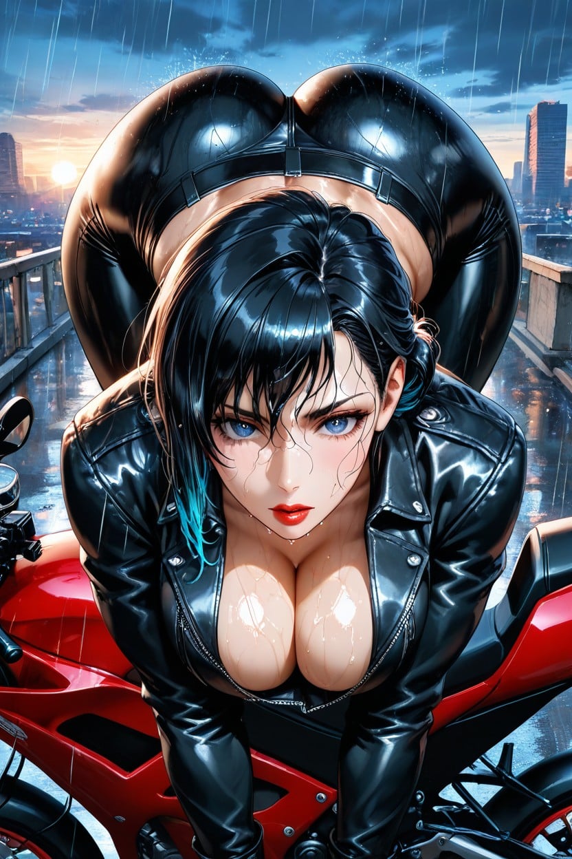 Exaggerated Round Cleavage, Tight Toned Bubble Butt, Large Eyes AIポルノ