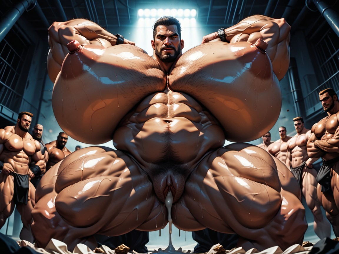 Oiled Skin, Three Gay Menhaving Sex, Cuerpo Completo Porno IA