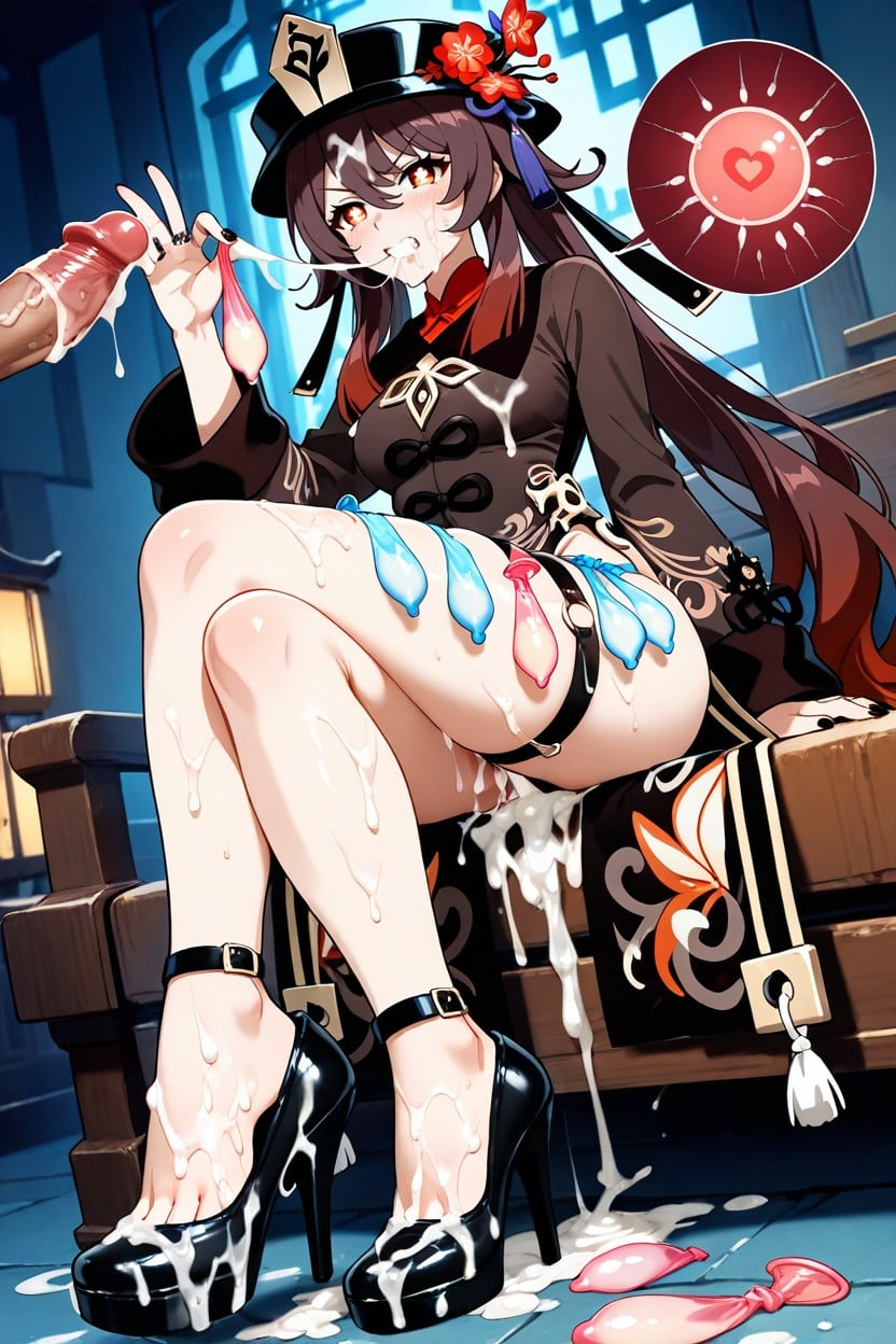 Culo Mediano, A Lot Of Used Condom, Semen Soaked High Heels Hentai IA