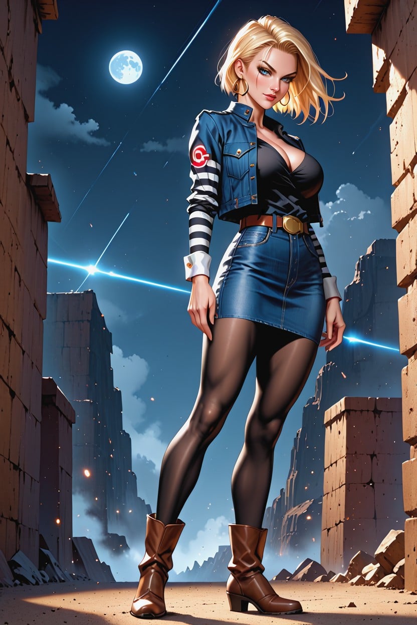 Hyperrealistic, Corte Bob, Denim Skirt Hentai IA