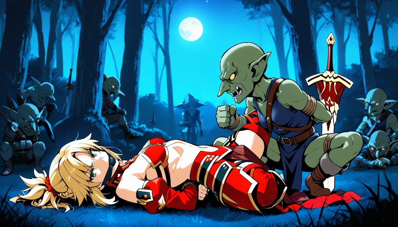 Small Breasts, Detailed Eyes, Front Of Goblin Hentai AI Porn