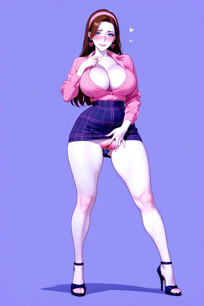 Full Body, Perfect Face, Perky Large Breasts AI Porn