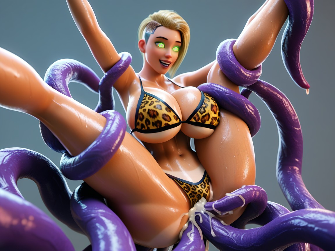Cleavage, Detailed Spiral Eyes, Arms Down Hentai AI Porn