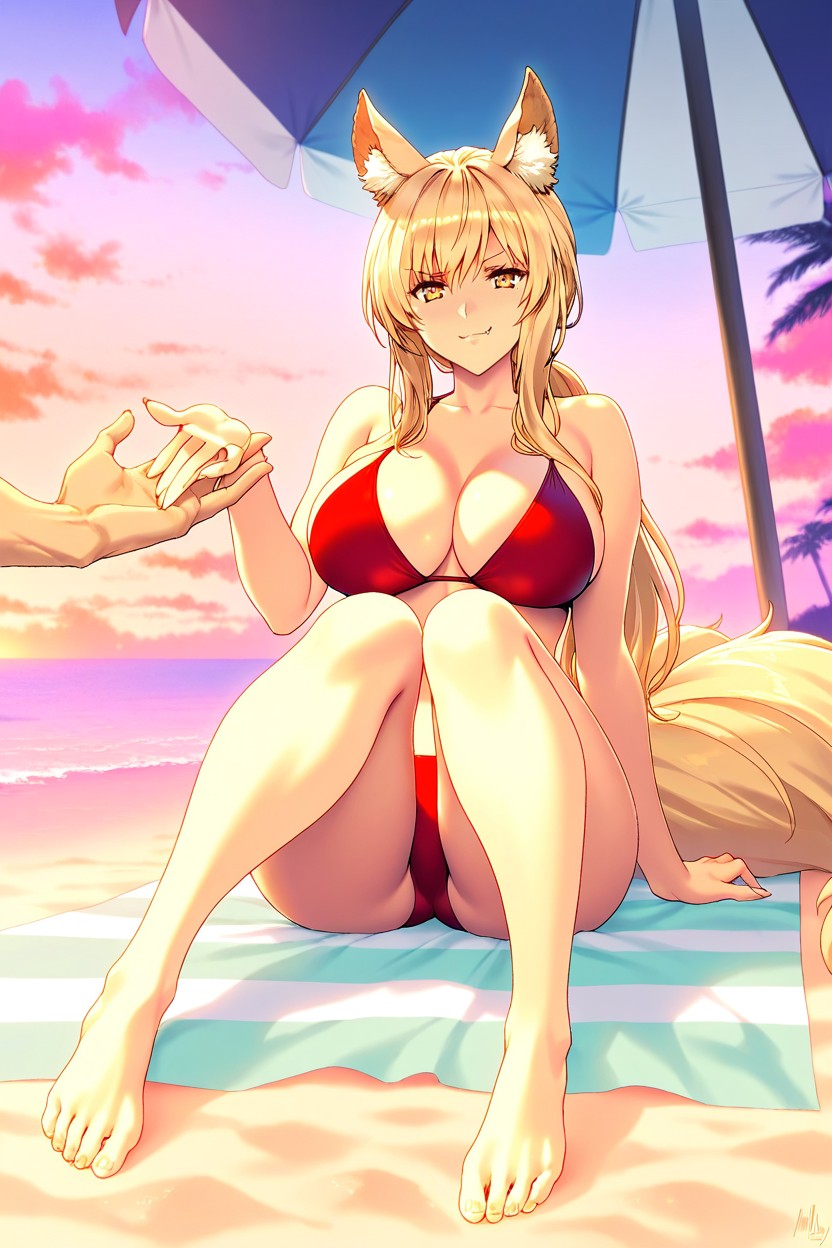 Detailed Hands, Palmtrees, Medium Butt Hentai IA