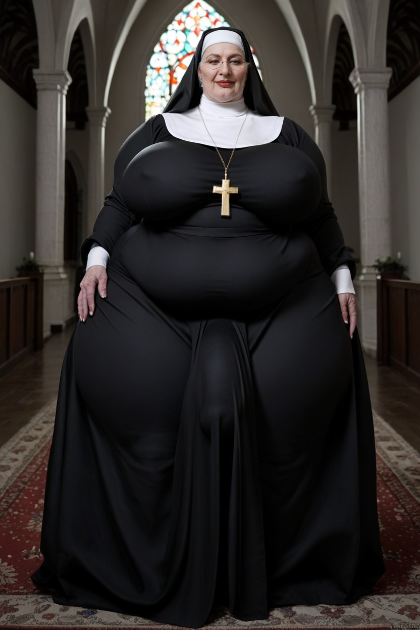 Giantness Woman, 60+, Hard Shadow AI Porn
