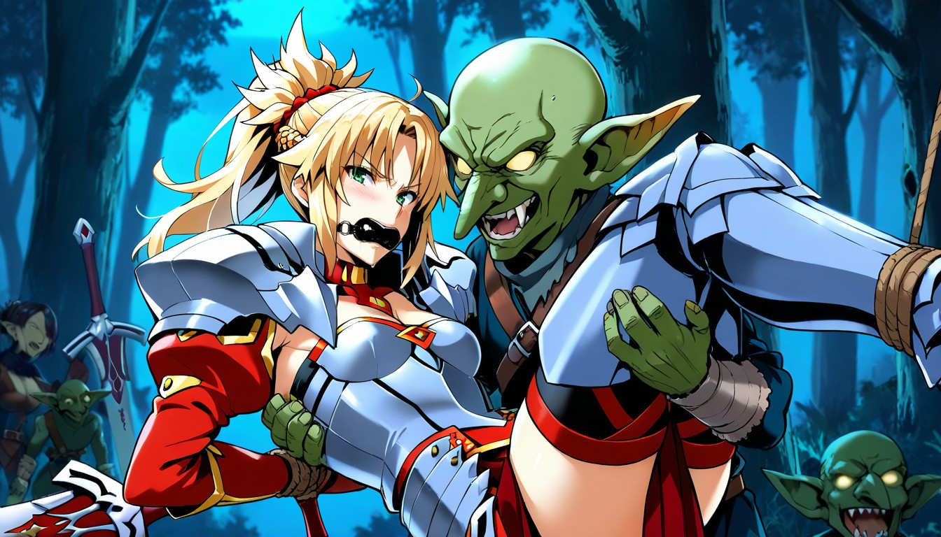 Female Taller Than Goblin, Night, One Against One Hentai AI Porn