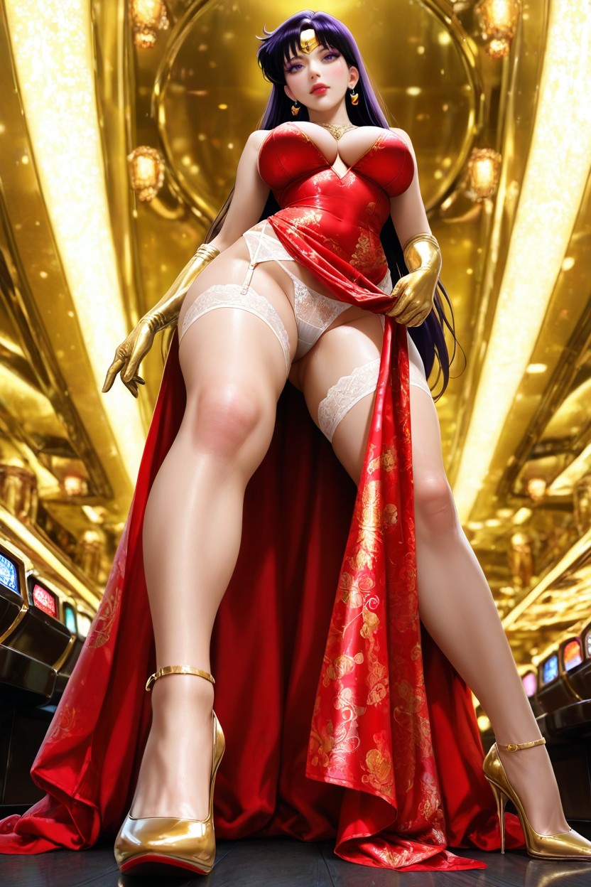 Mascara, Realistic, White Lace Panties Hentai IA