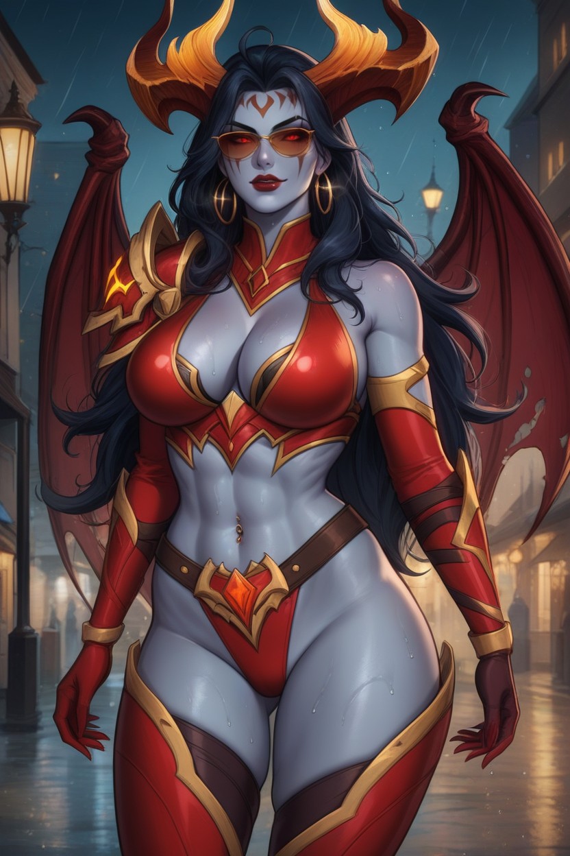 Highly Detailed, Seductive, Adding To The Wet Atmosphere She Is Dressed In Her Iconic Bikini Armor Outfit From Dota Hentai AI Porn